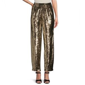 Antonio Melani Geri Sequin Satin Flat Front Ankle Pant
